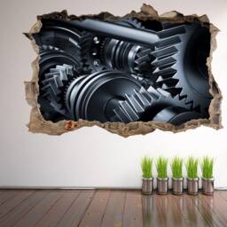 Gears Car Engine Gearbox Wall Decal Sticker Mural Poster Print Art Garage Decor Ge13 - thumbnail 2
