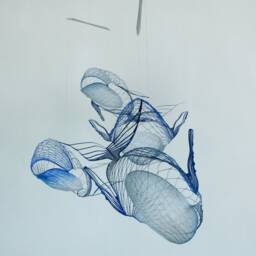 Handcrafted 4-Whale Kinetic Sculpture, Stainless Steel Adult Art Mobile - thumbnail 2