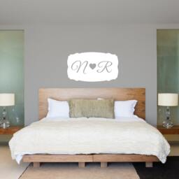 Couples Heart Monogram - Wall Decal Custom Vinyl Art Stickers - thumbnail 2