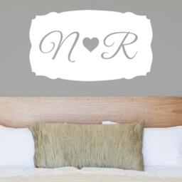 Couples Heart Monogram - Wall Decal Custom Vinyl Art Stickers - thumbnail 1