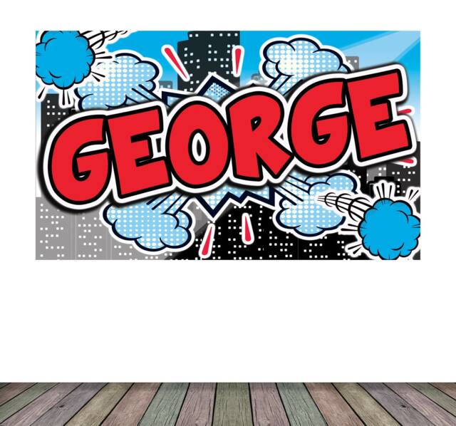 Personalised Bespoke Name Bubble Text Comic Superhero Style Self Adhesive Sticker Decal Print Design Wall Kids Room Nursery Games Den - image 1