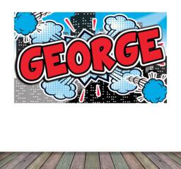 Personalised Bespoke Name Bubble Text Comic Superhero Style Self Adhesive Sticker Decal Print Design Wall Kids Room Nursery Games Den