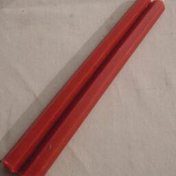 Pair Beeswax Hexagonal Valentine Red Taper Candles Hand Crafted By The Beekeeper - thumbnail 2