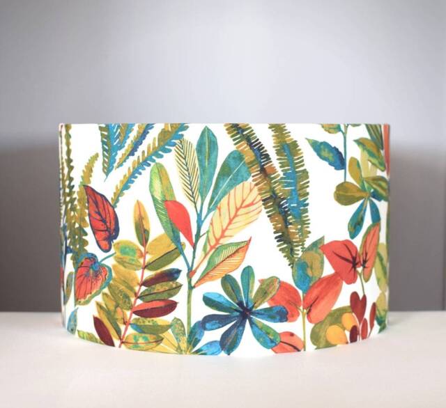 Colourful Botanical Lampshade, Gold Or Silver Lining Option, Floral Pattern, Ceiling Lamp Base, 20cm To 40cm ??, Handmade By Vivid Shades - image 1