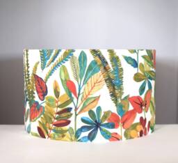 Colourful Botanical Lampshade, Gold Or Silver Lining Option, Floral Pattern, Ceiling Lamp Base, 20cm To 40cm ??, Handmade By Vivid Shades