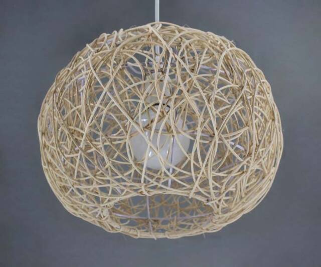 Sphere Rattan Pendant Light - Rustic Globe Chandelier - image 1