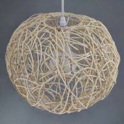 Sphere Rattan Pendant Light - Rustic Globe Chandelier - thumbnail 2