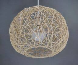 Sphere Rattan Pendant Light - Rustic Globe Chandelier - thumbnail 1