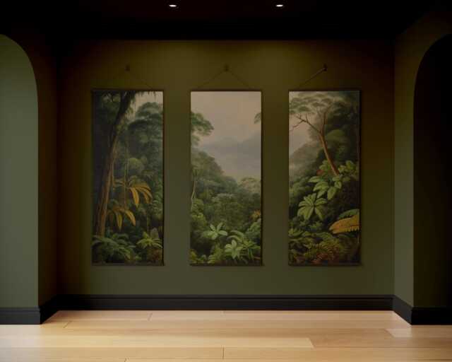 Tropical Rainforest Tapestry - Wall Hanging Unique Art - image 1