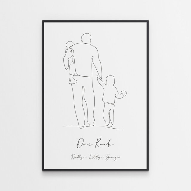 Personalised Fathers Day Gift - Present From Children Art Print Daughter/Son - image 1