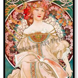 Alphonse Mucha Art Prints, Set Of 3, Nouveau French Ads - thumbnail 2