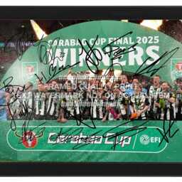2025 Signed League Cup Newcastle United Autograph Print Photo Wembley Framed Option - thumbnail 2