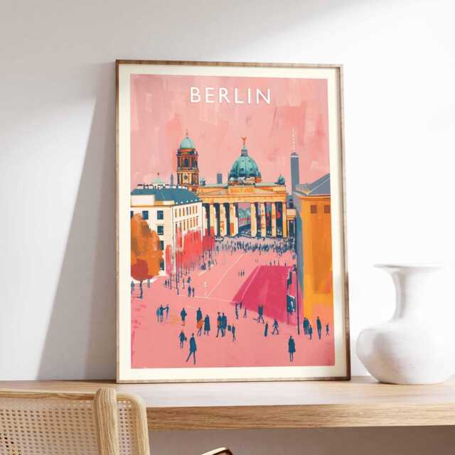 Berlin Travel Poster Germany Cityscape Art Print - image 1