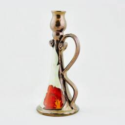 Unique Ceramic Candle Holder, Art Pottery Candlestick Wedding Stand , Wheethrown Home Decor, Gift For Mom - thumbnail 3
