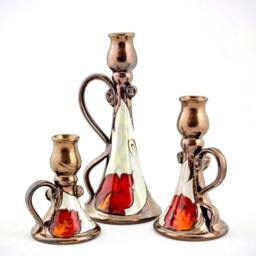 Unique Ceramic Candle Holder, Art Pottery Candlestick Wedding Stand , Wheethrown Home Decor, Gift For Mom - thumbnail 2