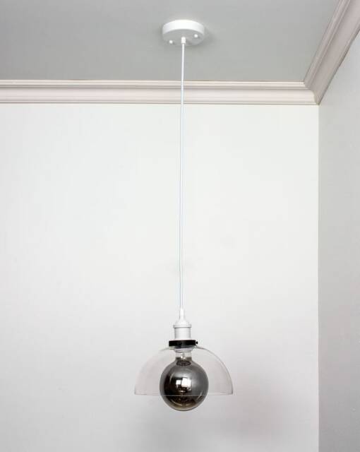 Glass Shade Only - Add On Clear Or Frosted Lamp Shades Cone, Bell, School House, Dome, Cylinder, Globe, Fits Threaded Socket - image 1