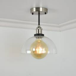 Glass Shade Only - Add On Clear Or Frosted Lamp Shades Cone, Bell, School House, Dome, Cylinder, Globe, Fits Threaded Socket - thumbnail 4