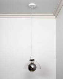 Glass Shade Only - Add On Clear Or Frosted Lamp Shades Cone, Bell, School House, Dome, Cylinder, Globe, Fits Threaded Socket - thumbnail 1