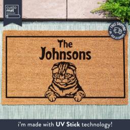 Scottish Fold Cat Mat - Personalized Doormat Cute Gift For Lovers Welcome Home Family Pet - thumbnail 1