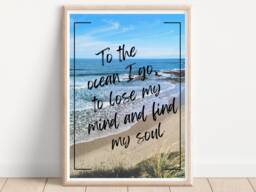 Ocean Quote Print, To The I Go, Cornwall Beach Prints, Cornish Wall Art, Summer Home Decor, Living Room Bedroom Decor - thumbnail 1
