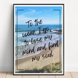 Ocean Quote Print, To The I Go, Cornwall Beach Prints, Cornish Wall Art, Summer Home Decor, Living Room Bedroom Decor - thumbnail 2