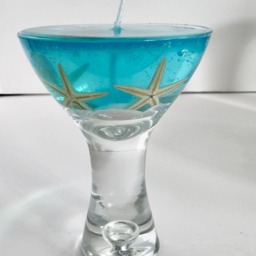 Jasmine, White Tea & Ginger Scented High Density Seascape Gel Candle in Unique Glass Pedestal Cup - thumbnail 4