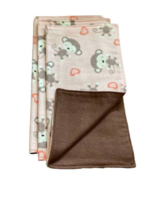 Monkey Lovey Blanket 100% Cotton Flannel Newborn Security Blanket For Baby Shower - image 1