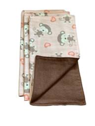 Monkey Lovey Blanket 100% Cotton Flannel Newborn Security Blanket For Baby Shower