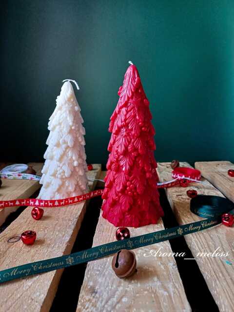 Handmade Christmas Tree Candle Soy Beeswax Blend, Festive Decor - image 1