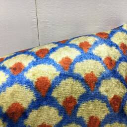 Handwoven Silk Ikat Pillow Cover 10x24, Turkish Home Decor - thumbnail 2