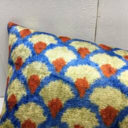 Handwoven Silk Ikat Pillow Cover 10x24, Turkish Home Decor - thumbnail 3