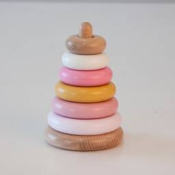 Baby Pyramid Ring Tower, Wooden Stacker Toy, Waldorf Stacking Christmas Gift For Niece Or Nephew, Countdown - thumbnail 3