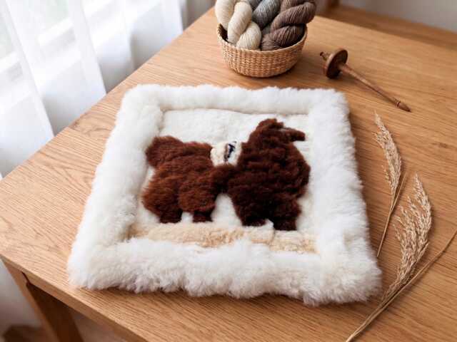 Handmade Alpaca Fur Cushion Cover Soft Decorative Pillow - image 1