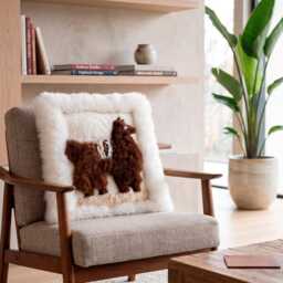 Handmade Alpaca Fur Cushion Cover Soft Decorative Pillow - thumbnail 2