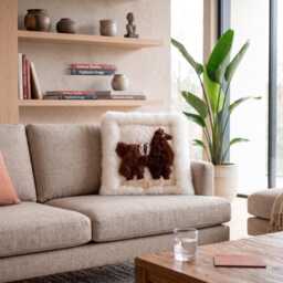 Handmade Alpaca Fur Cushion Cover Soft Decorative Pillow - thumbnail 3
