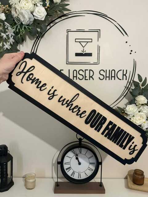 Home Is Where Our Family - Street Sign 3D Look Personalised Wall Mount New Style Decor - image 1