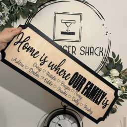 Home Is Where Our Family - Street Sign 3D Look Personalised Wall Mount New Style Decor - thumbnail 3