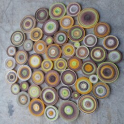 Round Paper Circle Wall Art Mustard, Brown & Green Decor - thumbnail 4
