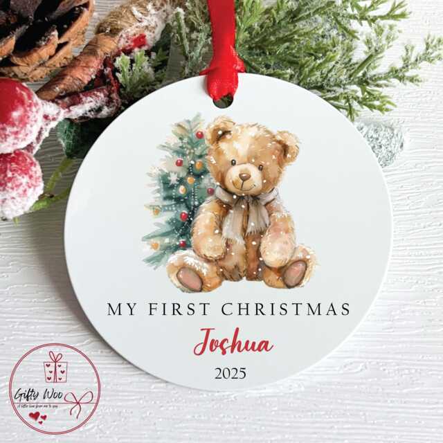 My First Christmas Bauble/Tree Decoration - Gift Personalised Tree New Baby 1st - image 1