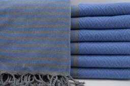 "Saks Blue Towel, Diamond Towel, Beach Towel, Turkish Towel, 100x180cm, Turkish Peshtemal, 40""x70"