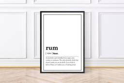 Rum Definition Word Print, Gifts, Framed Wall Art Bar Decor - thumbnail 1