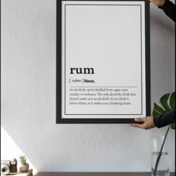 Rum Definition Word Print, Gifts, Framed Wall Art Bar Decor - thumbnail 3