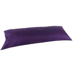 "100% Cotton 400 Tc Dark Purple Double Side Invisable Zippers Body Pillow - Cover Only Pillowcase Fit 20""x 48"