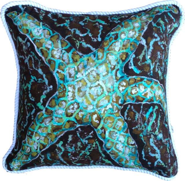 starfish Pillow With Insert, Beach Covers Nautical Pillow For Coastal Home Decor Beach House Pillow 20 X 20 - image 1