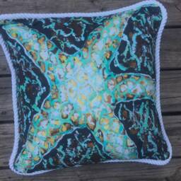 starfish Pillow With Insert, Beach Covers Nautical Pillow For Coastal Home Decor Beach House Pillow 20 X 20 - thumbnail 3
