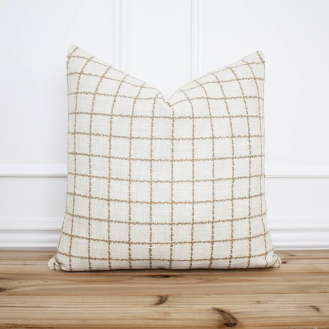 Windowpane Pillow Cover Plaid Throw Decorative Designer Pillows Farmhouse 20 X 16 26 -- Porter - image 1