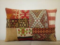 Patchwork Kilim Pillow 16x24 Inches Sofa Cover Pillow Turkish Cover Home Decoration Rug - thumbnail 1