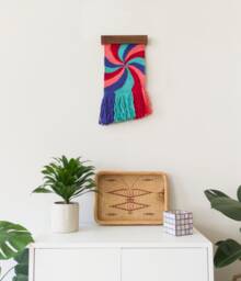 Handwoven Wool Wall Tapestry Modern Art Decor - thumbnail 1