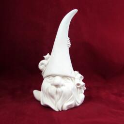 Ready To Paint Ceramic Garden Gnome - Snail & Blue Bells, Diy Craft - 9.5 Inch