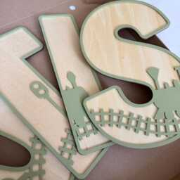 Wooden Train Name Sign - Personalised Plaque Custom Nursery Decor Theme Bedroom Wall Art - thumbnail 3